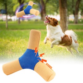 Flying Disc Dog Toy, Flying Triangles Dog Toy, Floating Disc Frisbee Lightweight Interactive Tossing Fetch Toy For Dogs, Interactive Plush Squeaky Dog Toys for Medium, Small and Large