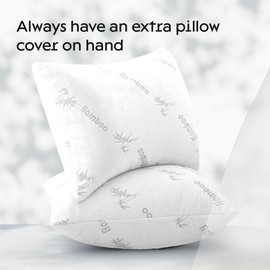 Cloud-Like Pillow Protectors with Zipper King Size - Breathable Cooling Pillow Covers for Hot Sleeprers - 100% Resistant to Stains, Dust & Dirt (White 2-Pack)