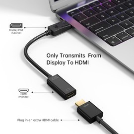 Vancle 4K DisplayPort to HDMI Adapter, Uni-Directional Display Port DP to HDMI Screen Adapter (Male to Female) Compatible with Monitor, TV, Projector