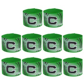 PATIKIL Fußball Kapitänsbinde, 10 Stück Kapitänsarmbänder für Fußball Elastische Kapitänsbinde Sport Kapitänsarmbänder für Jugendliche Erwachsene Fußballteamtraining Grasgrün