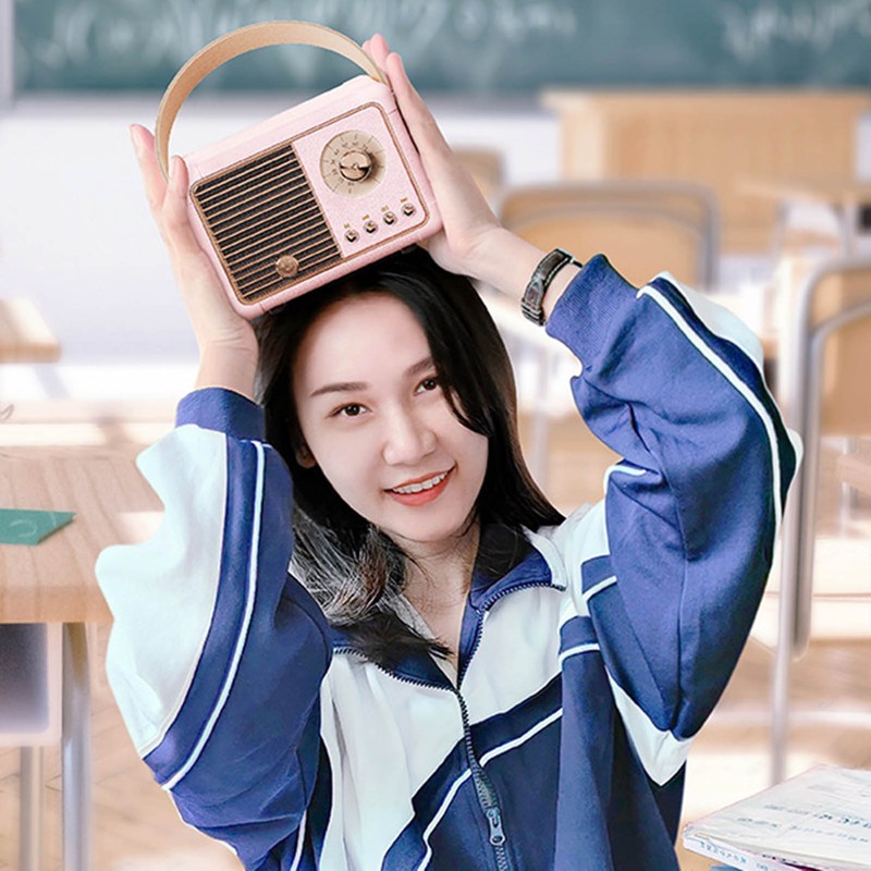 Bluetooth Speaker Compact Portable Retro Look HIFI Stereo Sound Multifunctional