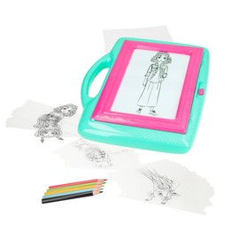 Color Baby 47265 Game Design Fashion with Light with Stencils and Pencils, Not Applicable, Colourful, Talla única