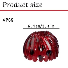 Thyonta 4 PCS Hair Clips - Vintage Geometric Retractable Hair Loops Expandable Hair Claw Clamps for Girls Women Long Hair