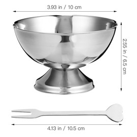 DOITOOL Stainless Steel Ice Cream Cup, Metal ice Cream Bowls Dessert Bowls Cups Sauce Bowls Mini Round Footed Fruit Candy Cups for Ice Cream Parfait Pudding, 10X10X6.5CM