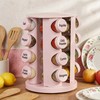 Yungyan Pink Rotating Spice Rack Seasoning Organizer with 16 Empty