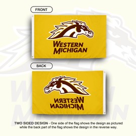Desert Cactus Western Michigan University Flag Broncos WMU Banners 100% Polyester Indoor Outdoor 3x5 feet Flags (Design A)