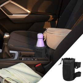 RGOAANC Bike Cup Holder, Water Bottle Holder for Bike, Bike Water Bottle Holder with Mesh Pockets and Loop Straps, Bicycle Handlebar Drink Holder Universal for Bike, Boat, Scooter, Wheelchair