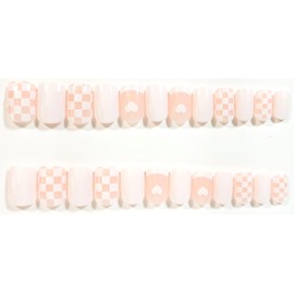 I Love The 1980s - Whitewashed Version Glossy Short Square Square Press-On Nails - 24 Pieces - Artificial Nail Kit