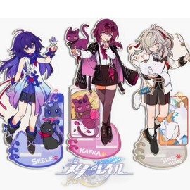 Collapse Star Rail Starrail Popular Character Acrylic Stand Set of 3 Kafka Kagemoto Seele, Two-Dimensional Game, Waterproof, Cute, Anime, Moe Goods