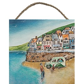 Joe Ramm EMB10806 Cornish Wooden Wall Art, Multi-Colour, 20 x 20 cm