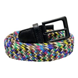 SoBo LEATHER Stretchy Belts for Men & Women, 6 Colours, Elastcated Belt, Braided Belts, Unisex, Waist 28-44 inch (Rainbow Light, L/XL)