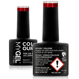 MyGel by MYLEE Semi-Permanent Gel Polish 10 ml [As Red As It Gets ] UV/LED Nail Art Manicure Pedicure for Professional and Home Use - Long Lasting and Easy to Apply