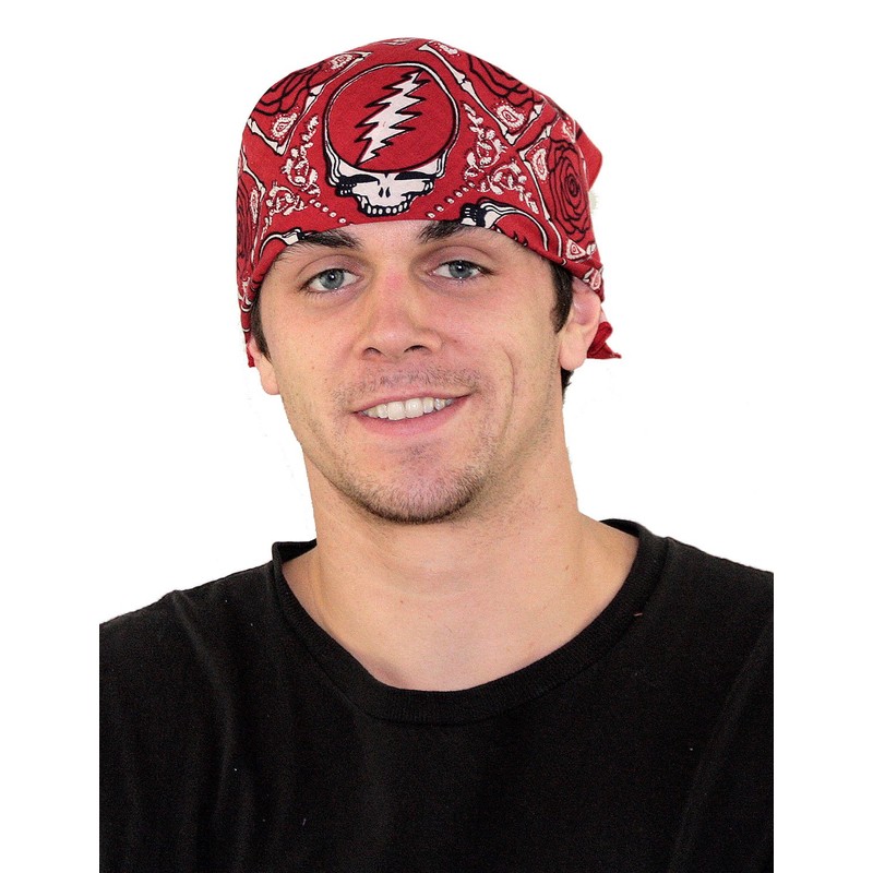 Sunshine Joy Grateful Dead Skull & Roses Bandana Red