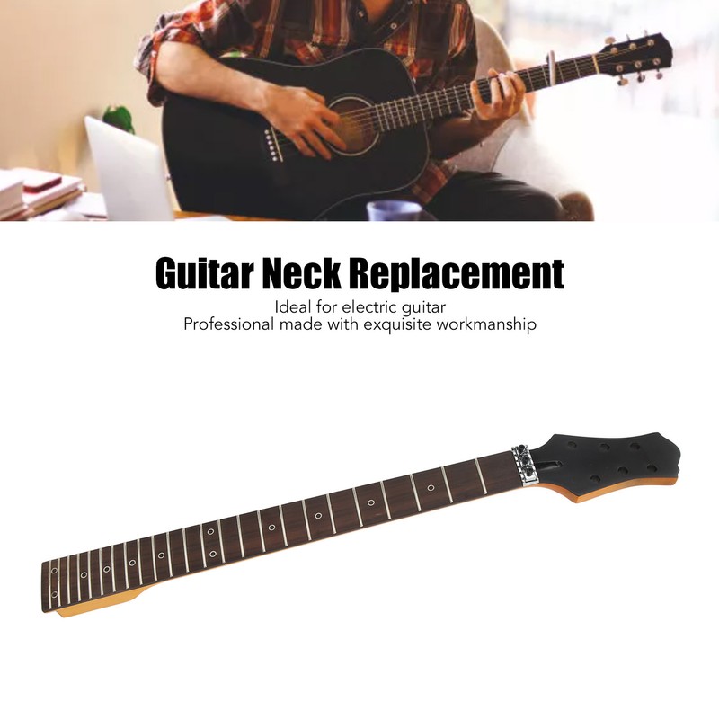 Guitar Neck Fingerboard 24 Fret 25.6in Smoothly Elegant Wood Electric