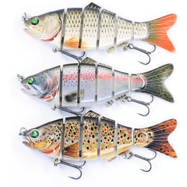 FANTANGLER Fishing Lures for Bass,Lifelike Slow Sinking Swimming Bass Lures for Freshwater and Seawater Fishing Accessory,Realistic Fishing Lures,Multi Jointed swimbait for bass,Fishing Gifts for Men