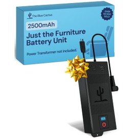 The Blue Cactus Company Battery Pack for Reclining Furniture - 2500mAh, 2-Pin Connector - LCD Display for Recliner Chair - Portable Power Supply - Cord-Free Floors