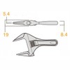 FUJIYA Tools, FLS-53G-F, Short Adjustable Wrench with Grip