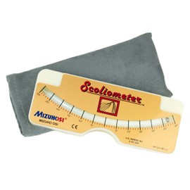 Scoliometer, Medical Measuring Device for Back Scoliosis Diagnosis, Portable Device with Spine Contour and Metal Ball Insert for Measuring Spinal Alignment, Comes with Fabric Carrying Pouch,57019