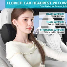 FLORICH 3 PCS Seat Cushion for Carseat Lumbar Support Pillow Car Neck Headrest Pillows Memory Foam Gel Memory Foam Massage Point Seat Pads Pressure Relief Back Cushion for Office Chair(Black)