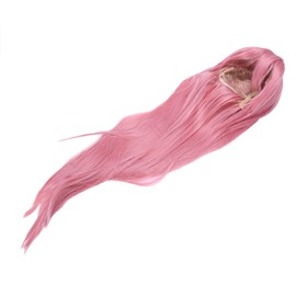 Aswalling 80cm Long Straight Cosplay Wig Multicolor Heat Full Resilient Wigs (Pink)