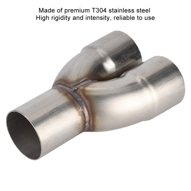 Gorgeri Stainless Dual Pipe,Universal Stainless Exhaust Y Pipe Adapter 2.5in