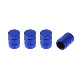 HEROFFIX 4 Pcs Decorative Tire Valve Stem Caps 17mm Tyre Valve Dust Covers for Most Cars Truck Blue Aluminum Alloy Plastic