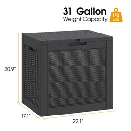 NUNU LAB 31 Gallon Outdoor Storage Box Waterproof,Indoor Outside Deck Box,Backyard Storage Bin For Package Delivery,Garden Tools,Patio Cushions,Pool Accessories,Storage Bench Lockable Lid | NUNU LAB