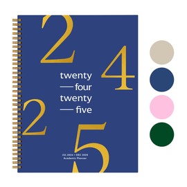 Riley's Planner 2024-2025 Academic Year, 18-Month School Calendar 2024-2025 Planner Book Hardcover, Monthly and Weekly Student Planner, Notes Pages, Twin-Wire Binding (8.5 x 11 inch, Blue)