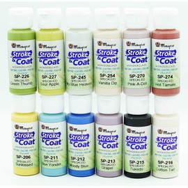 Creative Hobbies Speckled Mayco Stroke and Coat Wonderglaze for Bisque - 12 Assorted 2oz Jars with How to Paint Pottery Book