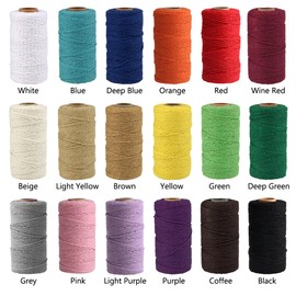 (100 yardas/2 mm/19 colores opcionales) Cordel de algodón para panadero, manualidades, macramé, cuerda de algodón natural, para hacer manualidades, cuerda de tejer, bricolaje, suministros de decoración de boda, envoltura de Navidad (morado)