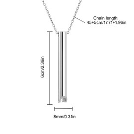 Breathlace Necklace, Breathing Necklace, Stainless Steel Portable Deep Breathing Exercises Necklace, for Anxiety Relief, Breathing Exercises, Meditation, Birthday Gift, Silver