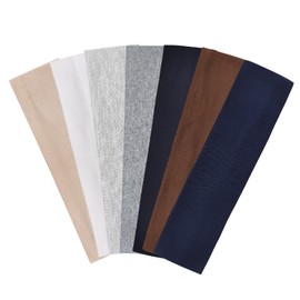 Women's Non-Slip Headbands 7-Pack - Soft and Stretchy Cotton Hair Bands for Workout, Yoga, and Running - Sweat-Wicking and Breathable
