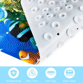 Yolife Baby Bath Mat, Non Slip Kids Tub Mat, Colorful Bath Mat for Tub for Kids, Washable Baby Bathtub Mat with Drain Holes Shower Mat for Bathroom Hotel Gym, 25.56x15 inches