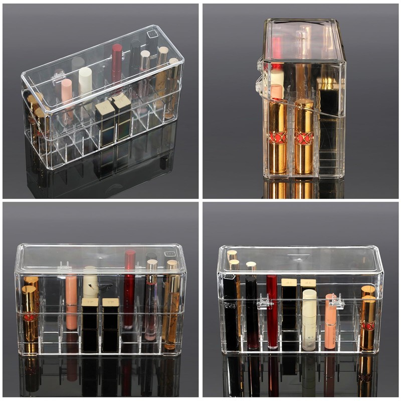 ELLDOO Rollerball Perfume Organizer, 24 Spaces Clear Acrylic Perfume Storage