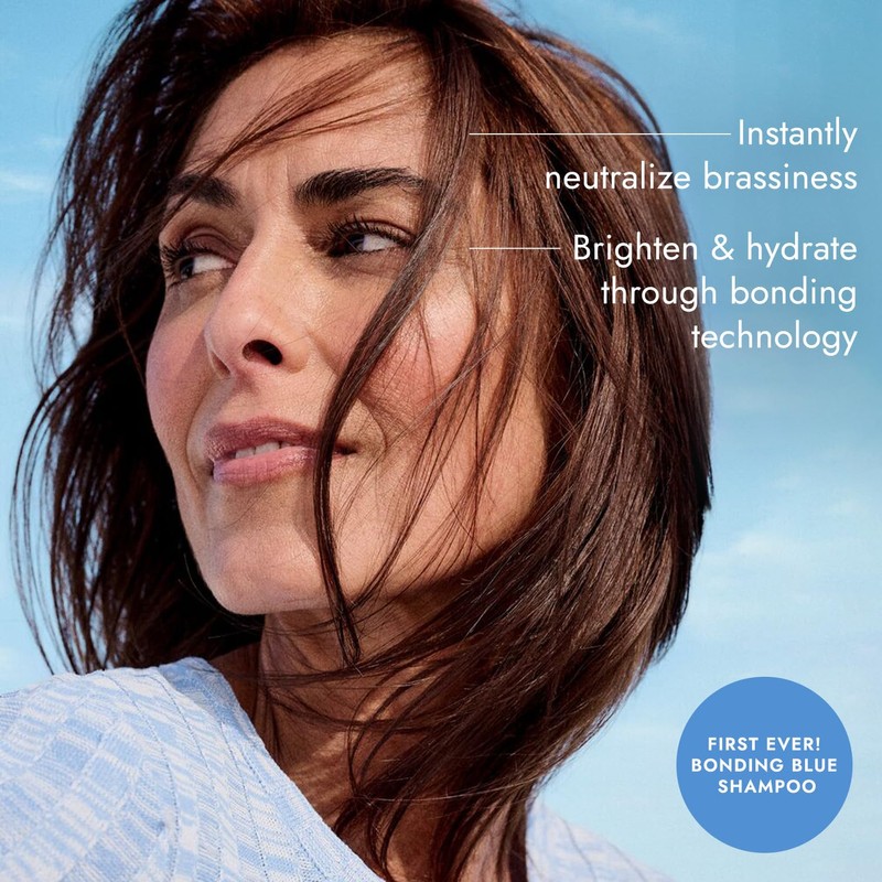 Bondbar Bonding Blue Shampoo, Netralizes Brassiness for Brunettes, Hydrating, Cruelty