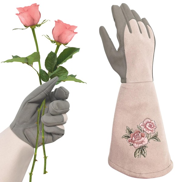 Intra-FIT Long Gardening Gloves for Women,Durable Rose Pruning Gloves Thorn