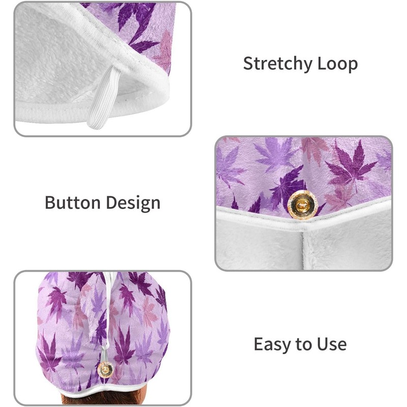 Toallas de microfibra para cabello largo y corto con botón