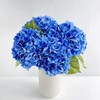 RUZUQE YalzoneMet 3 Pcs 21inch Artificial Dark Blue Hydrangea Natural