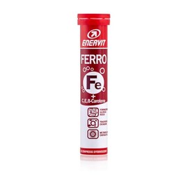 Enervit, Ferro, Integratore in Compresse Effervescenti, Gusto Arancia, Ideale in Ogni Stagione, con Ferro, Vitamina C, Vitamina E e Beta-carotene, Tubo da 20 Compresse