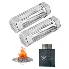 TOKYO TAKIBI TIME Metal Firewood Fire Starter Set of 2 (Easy to Ignite & Stable Firepower) (Suitable for Rain Camps, Wet Firewood, Hardwood), Bonfire Stand, Wood Stove, BBQ, Charcoal, Camping, Solo