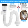 Bathroom Sink Drain Pipe Kit,Bathroom Sink Drain with Strainer Basket