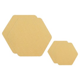 PATIKIL Nylon Repair Patches 2.5"x2.5" / 1.5"x1.5", 4 Pack Down Jacket Patch Hex Shaped Fabric Repair Tape for Repairing Clothing Jacket Tent Bag Outdoor Gear, Brown