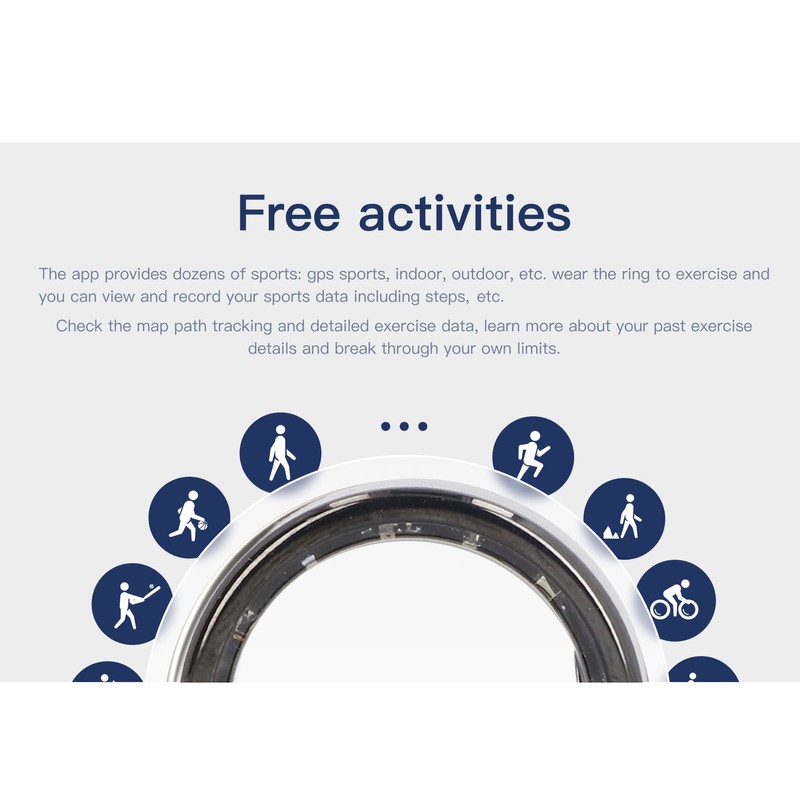 Smart Ring IP68 Waterproof Pedometer Sleep Fitness Tracker Ring with