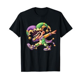 Mardi Gras Boys Dabbing Funny Outfit Jester Hat Boys Tee T-Shirt