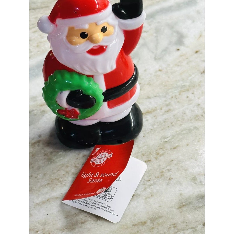 Greenbrier Christmas Light/Sound Santa Motion Activated 6 Inches