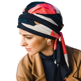 Carebell Lucia Metropolitan Cotton Oncological Scarf for Hair Loss, Navy, One Size, navy, Unit size