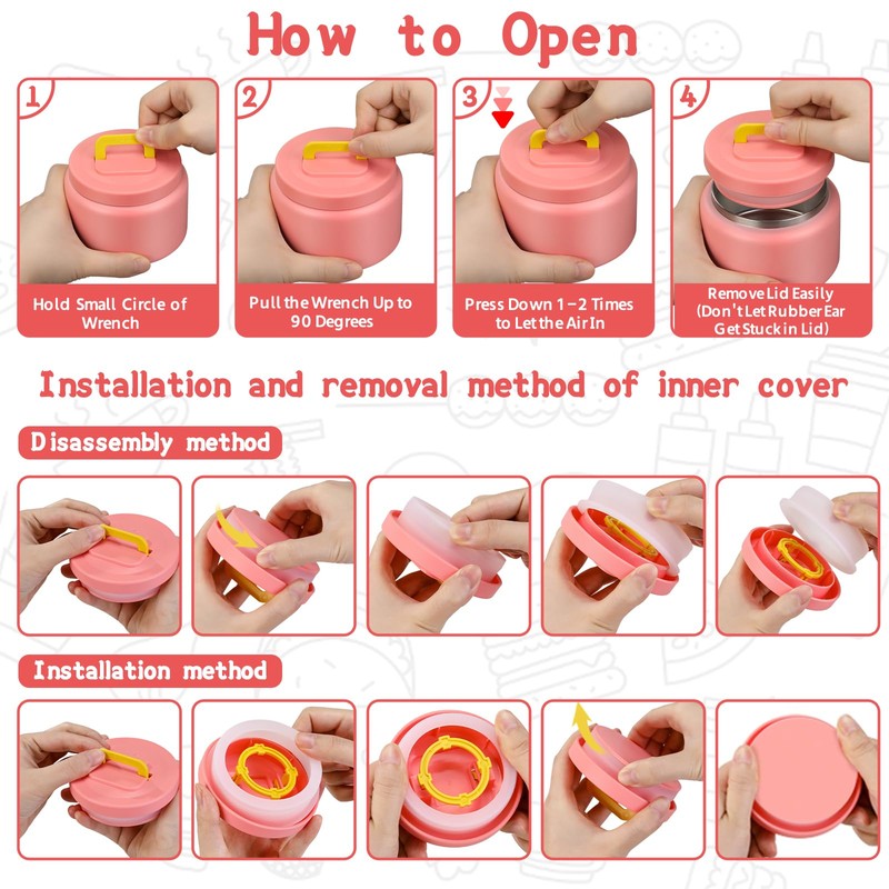 MAISON HUIS 8oz Soup Thermo Wide Mouth Vacuum Insulated Food