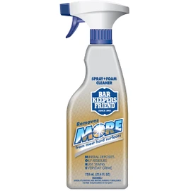 Bar Keepers Friend MORE Spray + Foam Multipurpose Cleaner (4 x 25.4 oz), Stain & Rust Remover for Bathroom, Kitchen & Outdoor Use on Stainless Steel, Aluminum, Brass, Tile, Ceramic, Porcelain & More