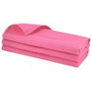 3 x 100% cotton waffle piqué tea towels in pink/kitchen