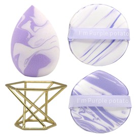 Beauty Sponges for Makeup - Powder Puff Sponge Blender Soft Face Puff with Holder - Multi-purpose Beauty Blenders Set for Dry and Wet Use, Makeup Puff for Liquid Foundation, Bb Cream